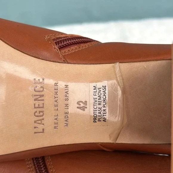 L'Agence EUC Women Jeannie II Pointed Toe Brown Leather boots size EU 42 - Picture 7 of 9